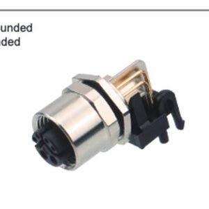 M12 8-Pin X-Coded Angle Female Socket, PCB Termination, Screw M12x1