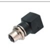 M12 8-Pin X-Coded Female to RJ45 Adapter, Straight, Screw M16x1.5