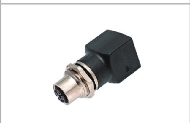 M12 8-Pin X-Coded Female to RJ45 Adapter, Straight, Screw M16x1.5