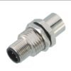 M12 8-Pin X-Coded I-Type Adapter, Plug-to-Socket, Metal Style