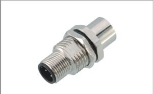 M12 8-Pin X-Coded I-Type Adapter, Plug-to-Socket, Metal Style