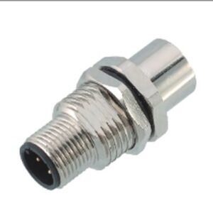 M12 8-Pin X-Coded I-Type Adapter, Plug-to-Socket, Metal Style