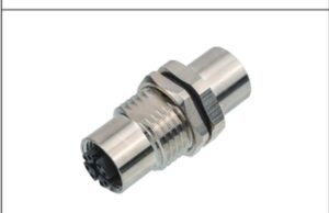 M12 8-Pin X-Coded I-Type Adapter, Socket-to-Socket, Metal Style