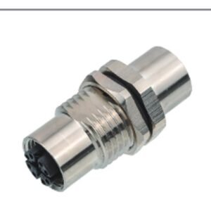 M12 8-Pin X-Coded I-Type Adapter, Socket-to-Socket, Metal Style