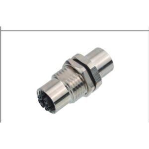 M12 8-Pin X-Coded I-Type Adapter, Socket-to-Socket, Metal Style