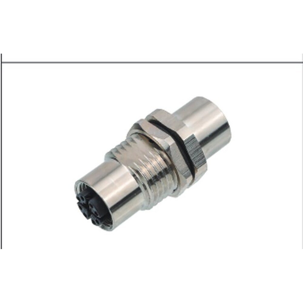 M12 8-Pin X-Coded I-Type Adapter, Socket-to-Socket, Metal Style