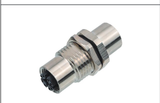 M12 8-Pin X-Coded I-Type Adapter, Socket-to-Socket, Metal Style