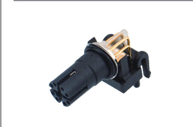 M12 8-Pin X-Coded Right Angle Female Socket, PCB Mount