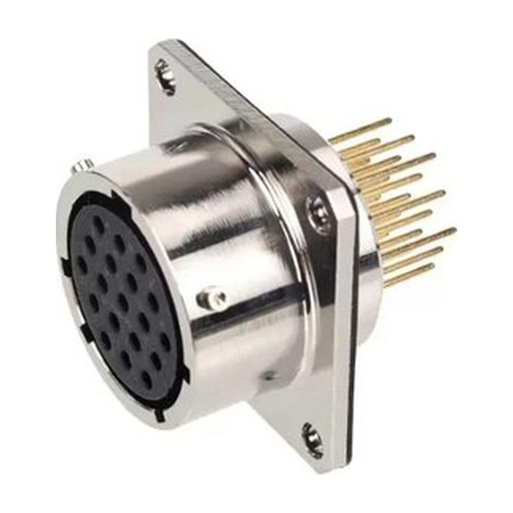 MIL-DTL-5015 Style Circular Connector, Box Mount Receptacle, Shell 14, 12-Socket, PCB