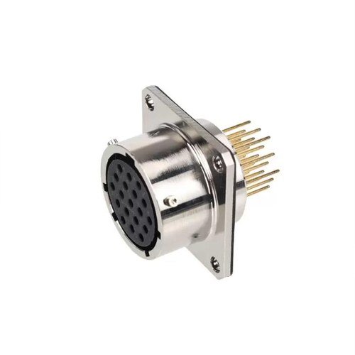 MIL-Spec Circular Connector, Box Mount Receptacle, Shell 14, 12-Socket, PCB