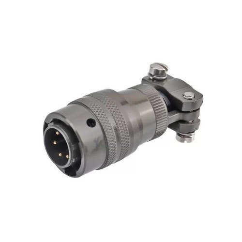 MIL-Spec Circular Connector, Straight Plug, Shell 10, 4-Pin, Cable Clamp