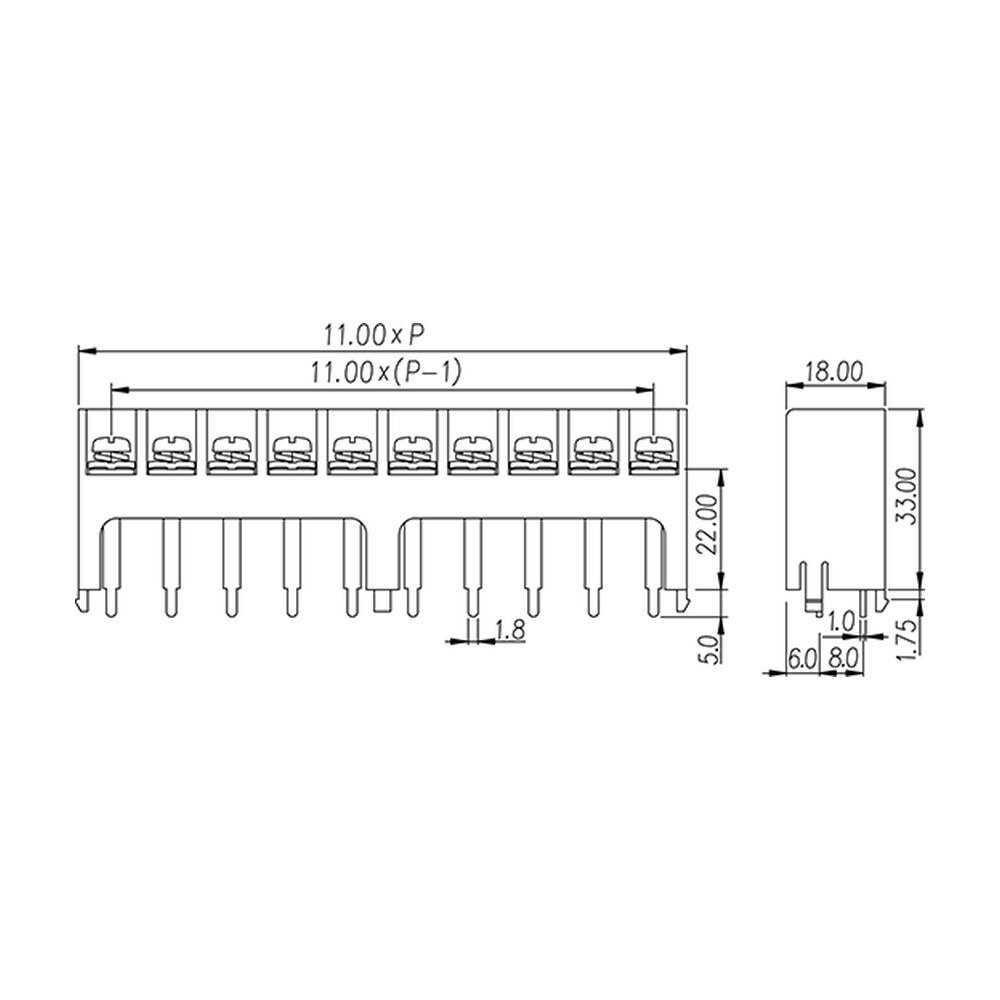 0032-13XX — Barrier terminal blocks, Screw connection