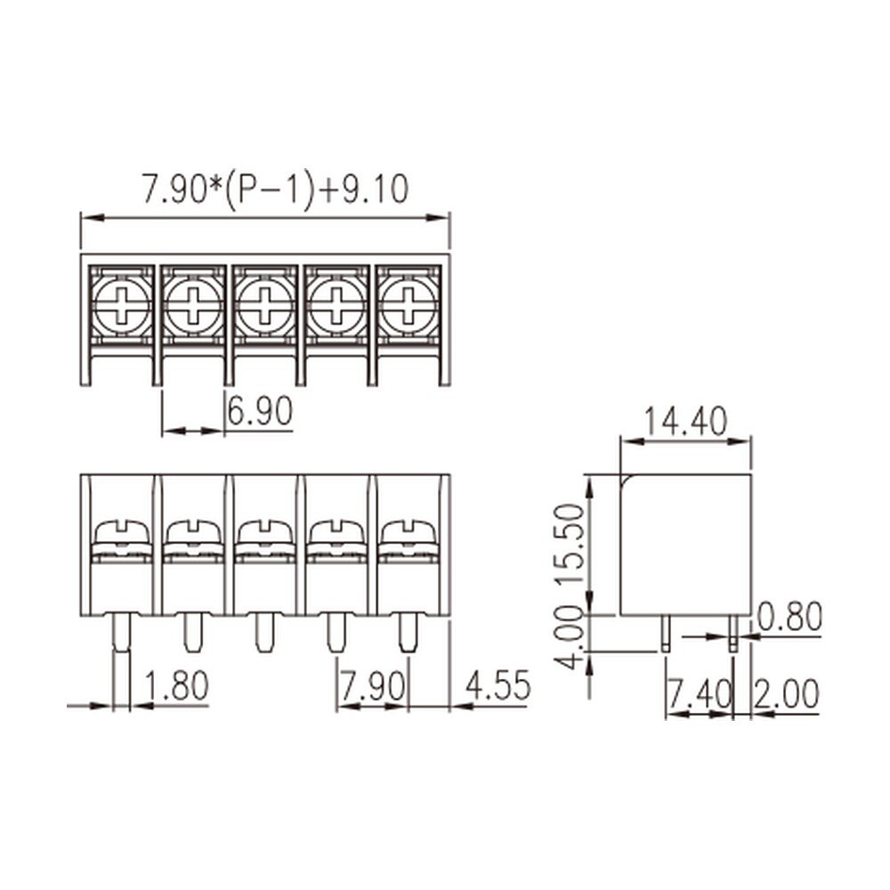 0167-10XX — Barrier terminal blocks , Screw connection