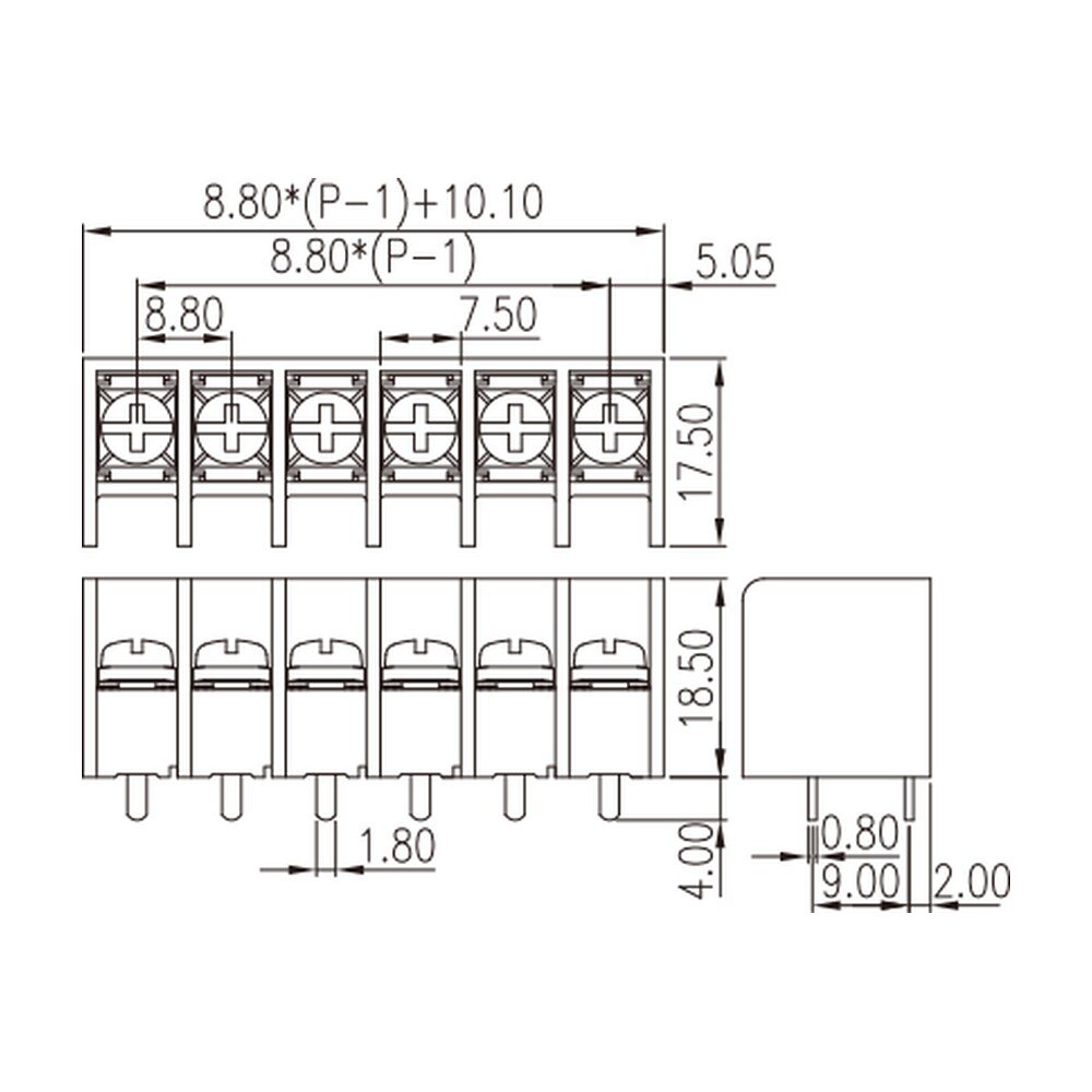 0167-91XX — Barrier terminal blocks , Screw connection