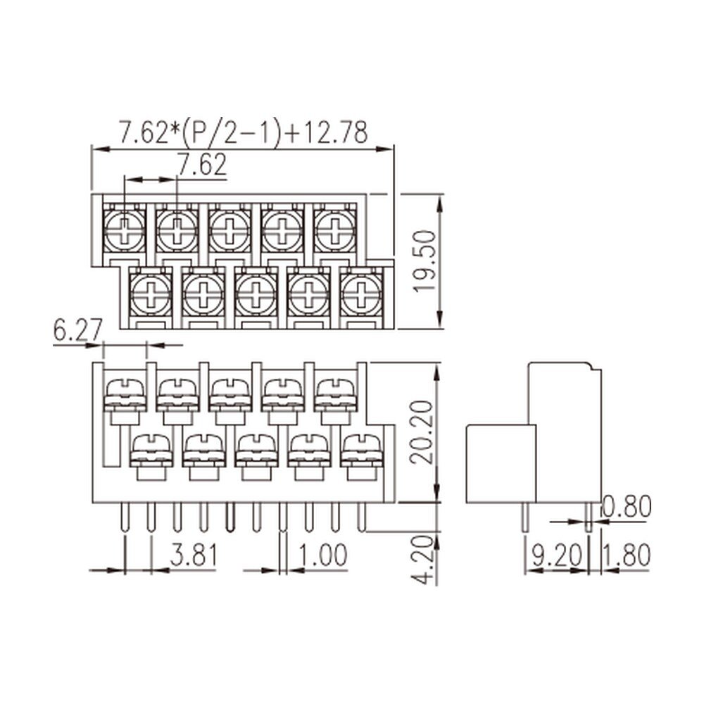 2DD-B01W-XX — Barrier terminal blocks , Screw connection
