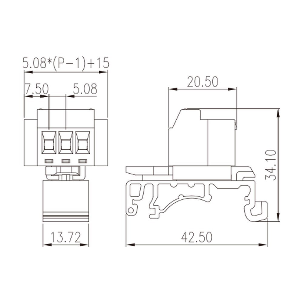 2EHDRDM-XXP — Special type terminal blocks, Screw connection