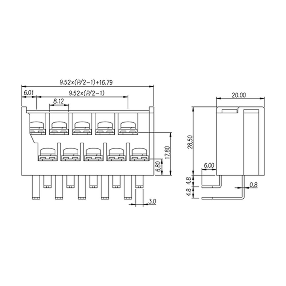 4DC-B34W-XX — Barrier terminal blocks , Screw connection