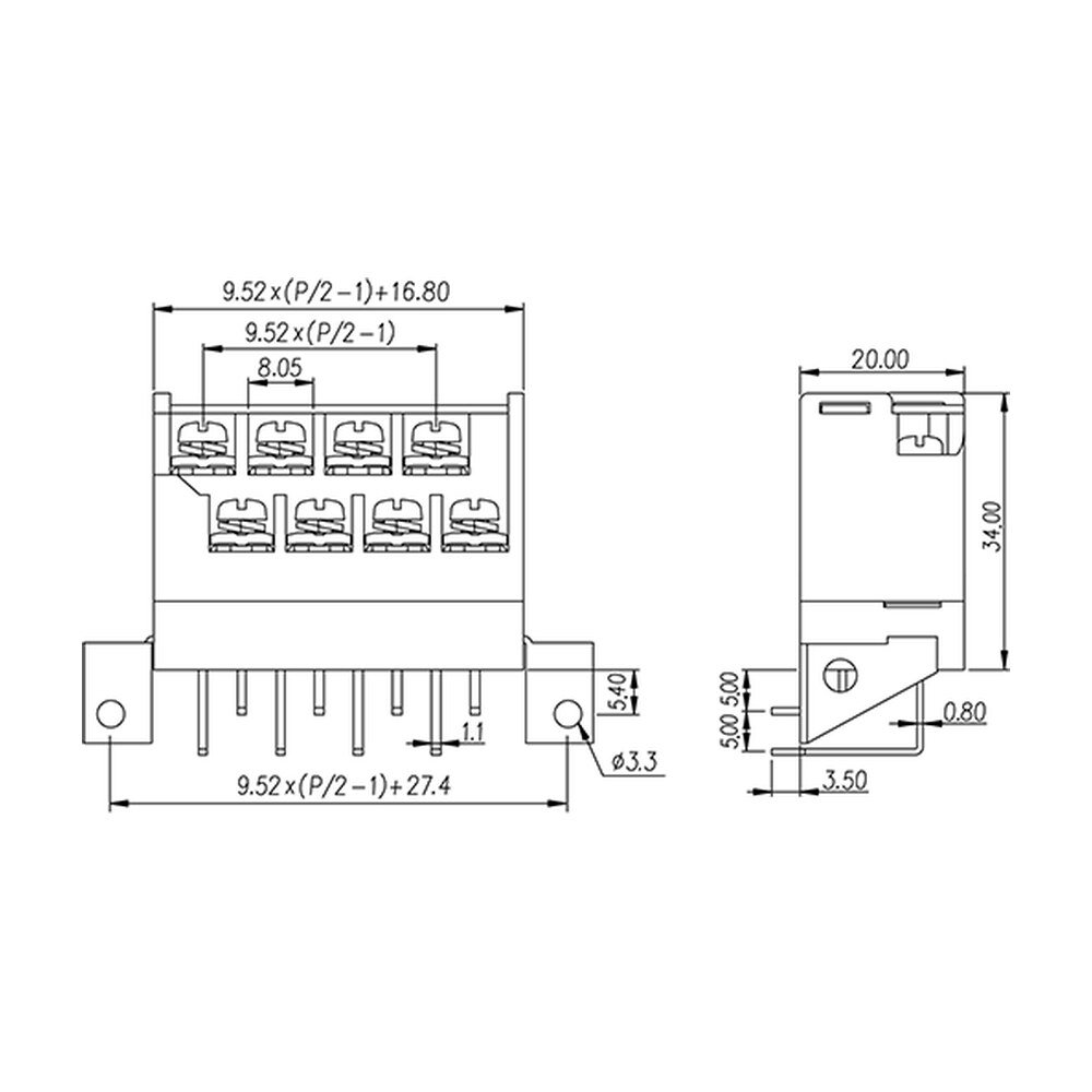 4DSDCC-14-XX — Barrier terminal blocks , Screw connection
