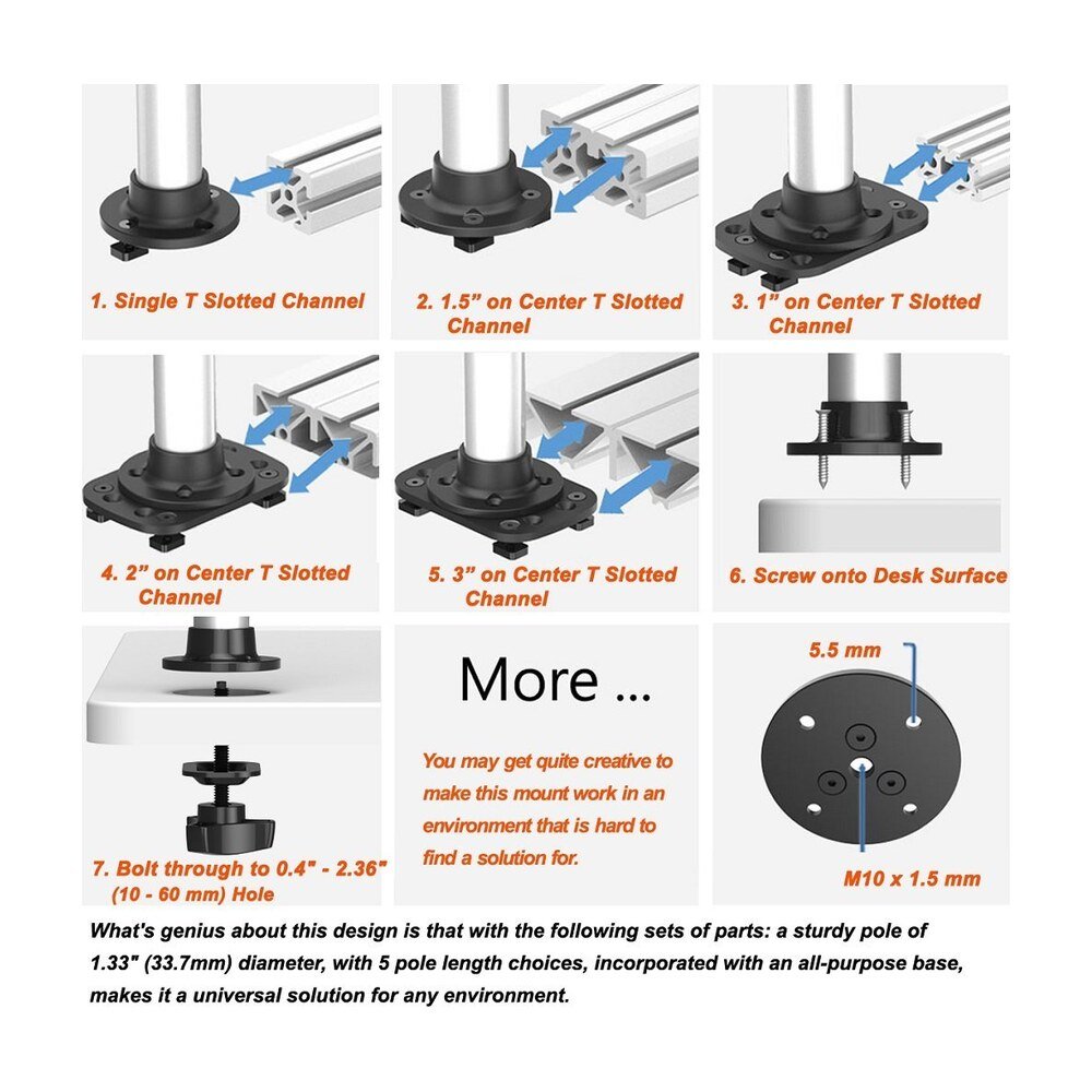 Dual Track Rail Mount for Apple Display w/ Quick Release Spring Arms - BL-AT99