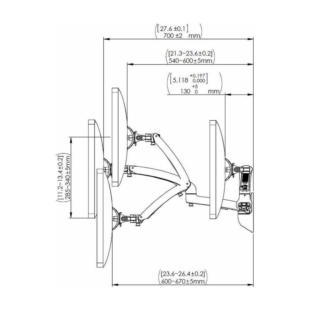 Dual Monitor Wall Mount for Apple w/ Spring Arms Silver - MW-GSDA