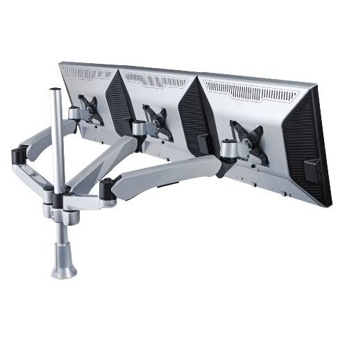 Triple Monitor Desk Mount w/ Spring Arm & Quick Connect - DM-C3SA5-C