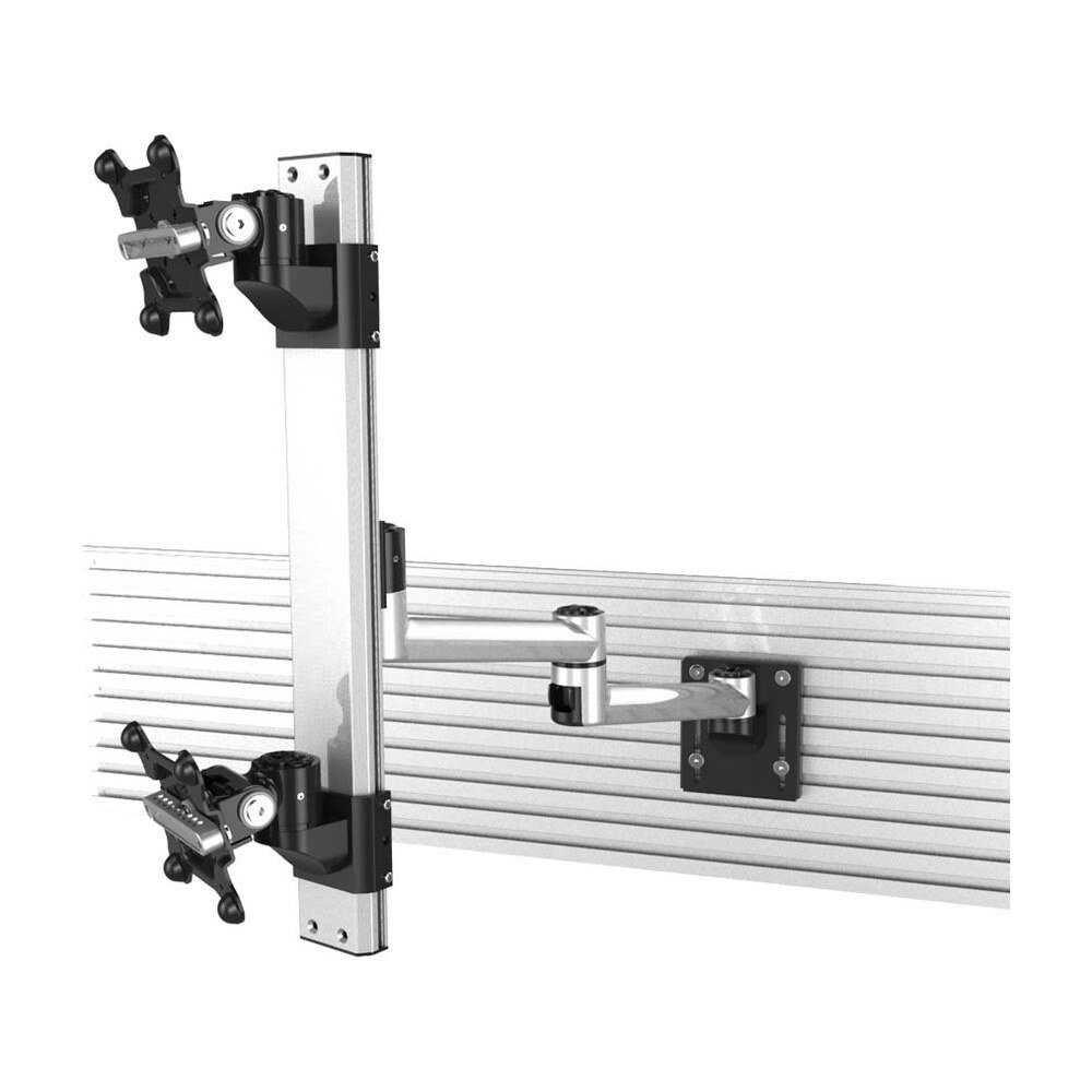 Dual Apple VESA Mount for Slatwall w/ Quick Release & Dual Arm - BL-AS84