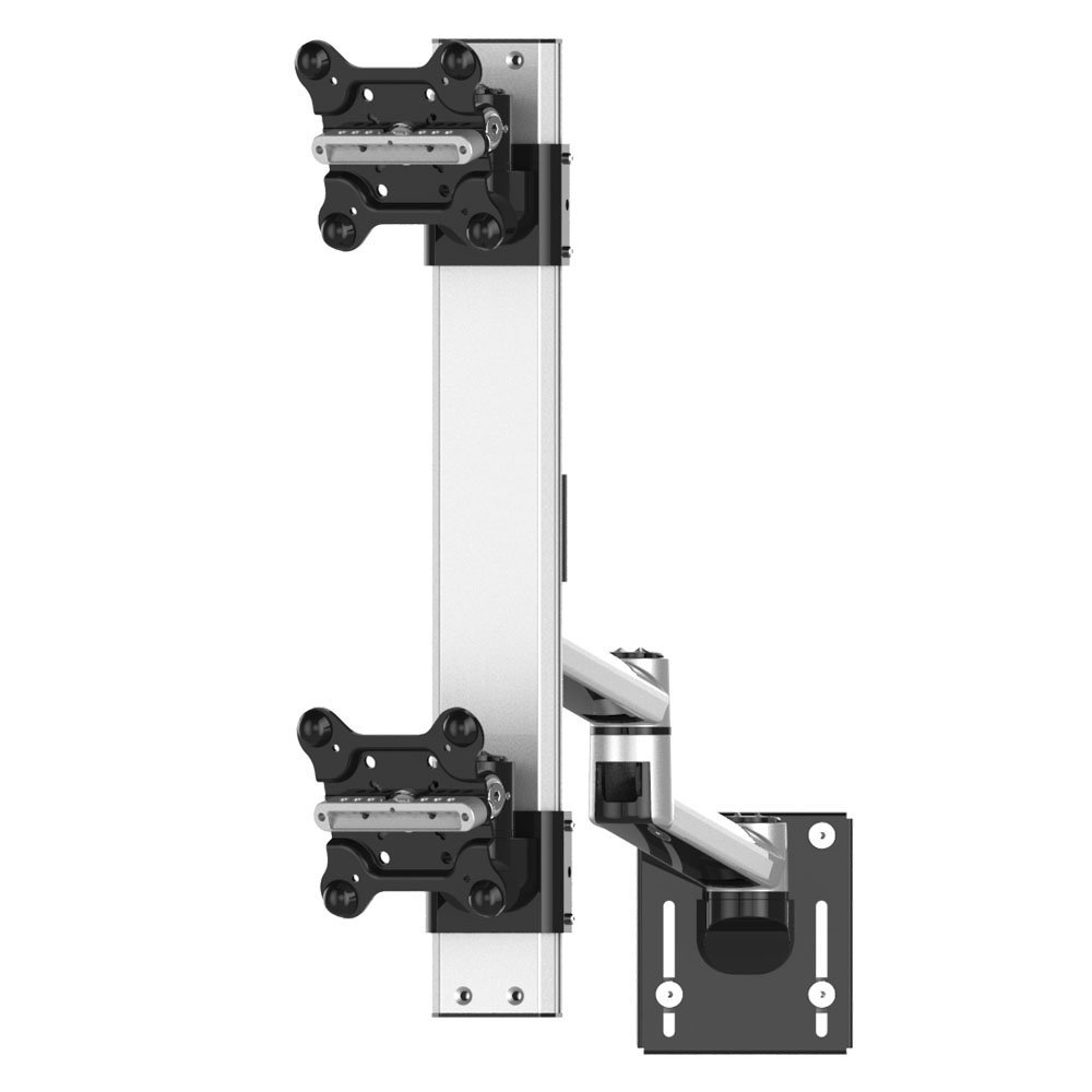 Dual Apple VESA Mount for Slatwall w/ Quick Release & Dual Arm - BL-AS84