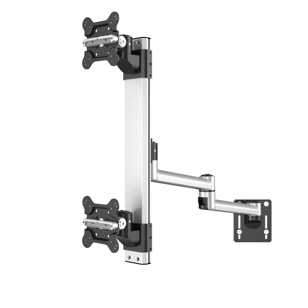 Dual Apple VESA Mount for Slatwall w/ Quick Release & Dual Arm - BL-AS84