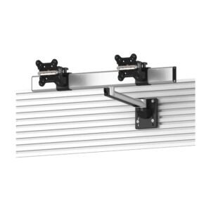 Dual Apple VESA Mount for Slatwall Quick Release w/ Single Arm