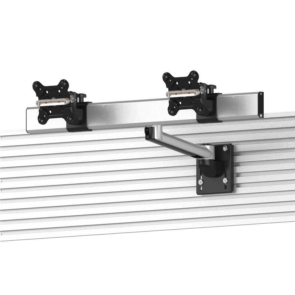 Dual Apple VESA Mount for Slatwall Quick Release w/ Single Arm - BL-AS86