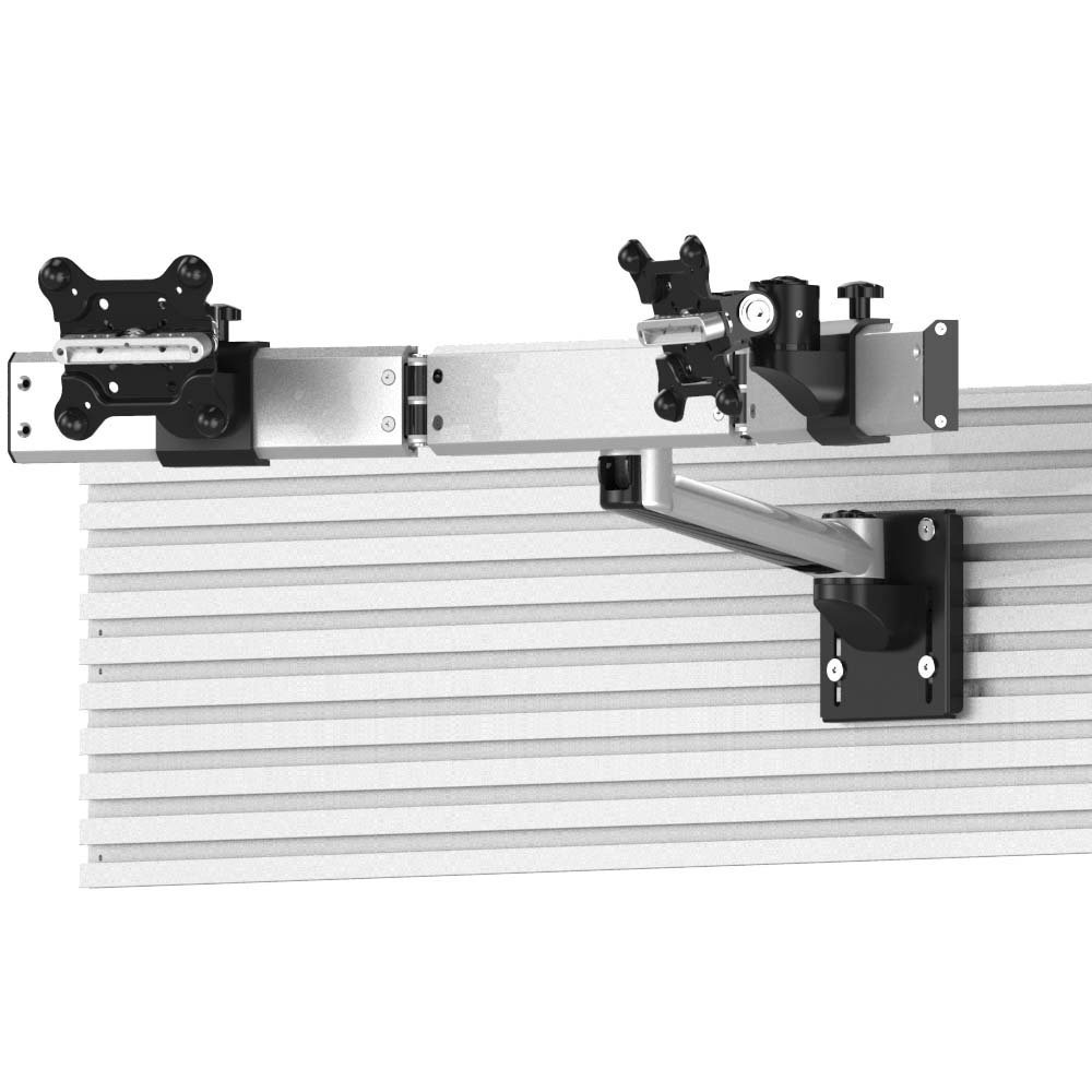Dual Apple VESA Mount for Slatwall Single Arm w/ Quick Release - BL-AS89