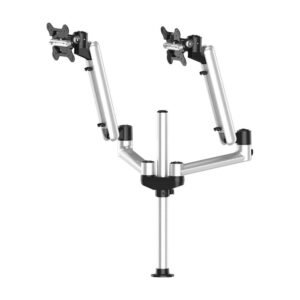 Dual Track Rail Mount for Apple Display w/ Articulating Spring Arms