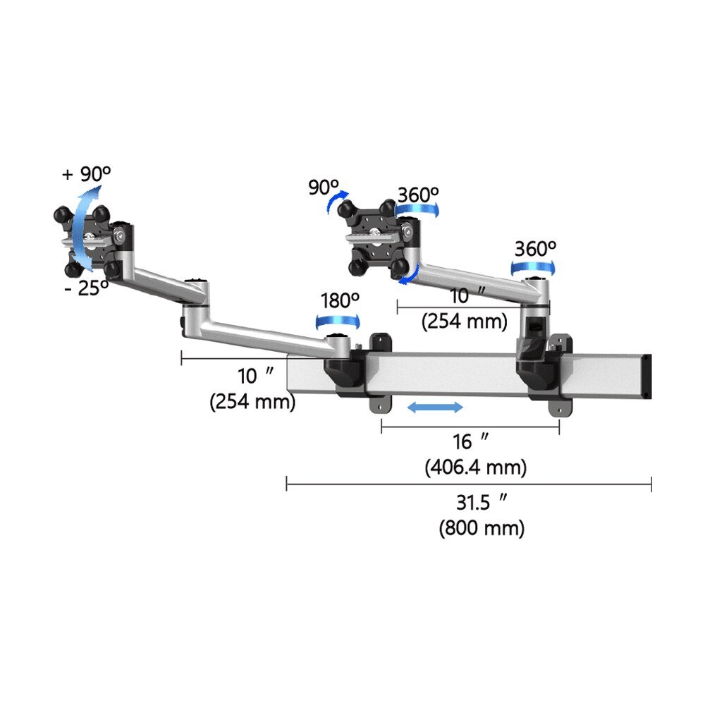 Dual Monitor Wall Mount for Apple w/ Quick Release Two Orientations - BL-AW60