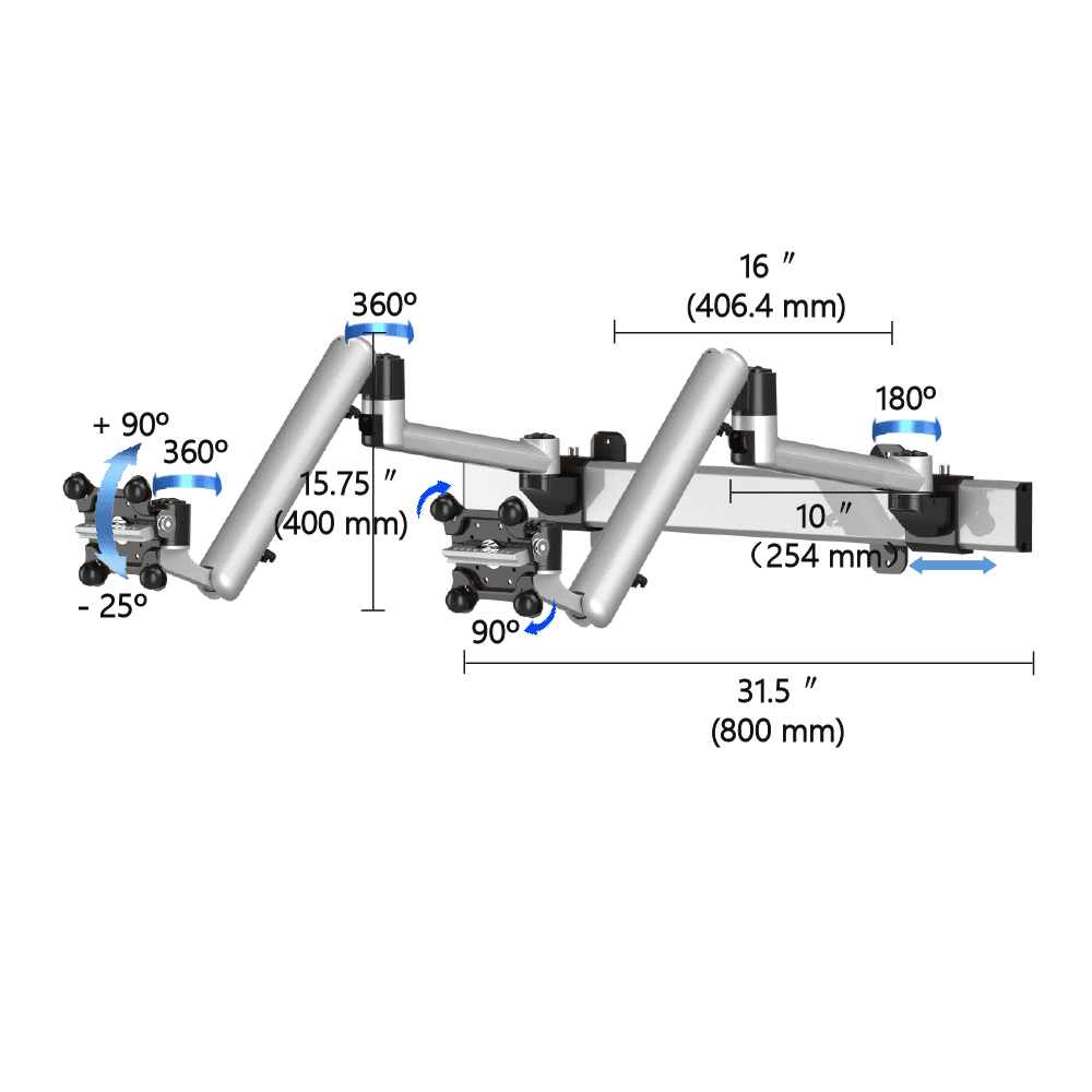Dual Monitor Wall Mount for Apple w/ Quick Release Full Motion - BL-AW63