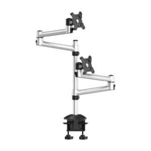 Dual Monitor Stand Up and Down w/ Quick Release & Dual Arms