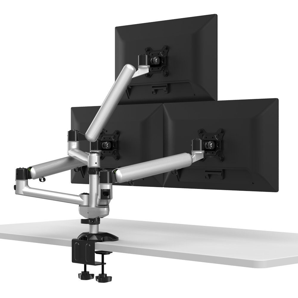 Triple Monitor Desk Mount w/ Independent Full Motion & Quick Release - BL-DM137
