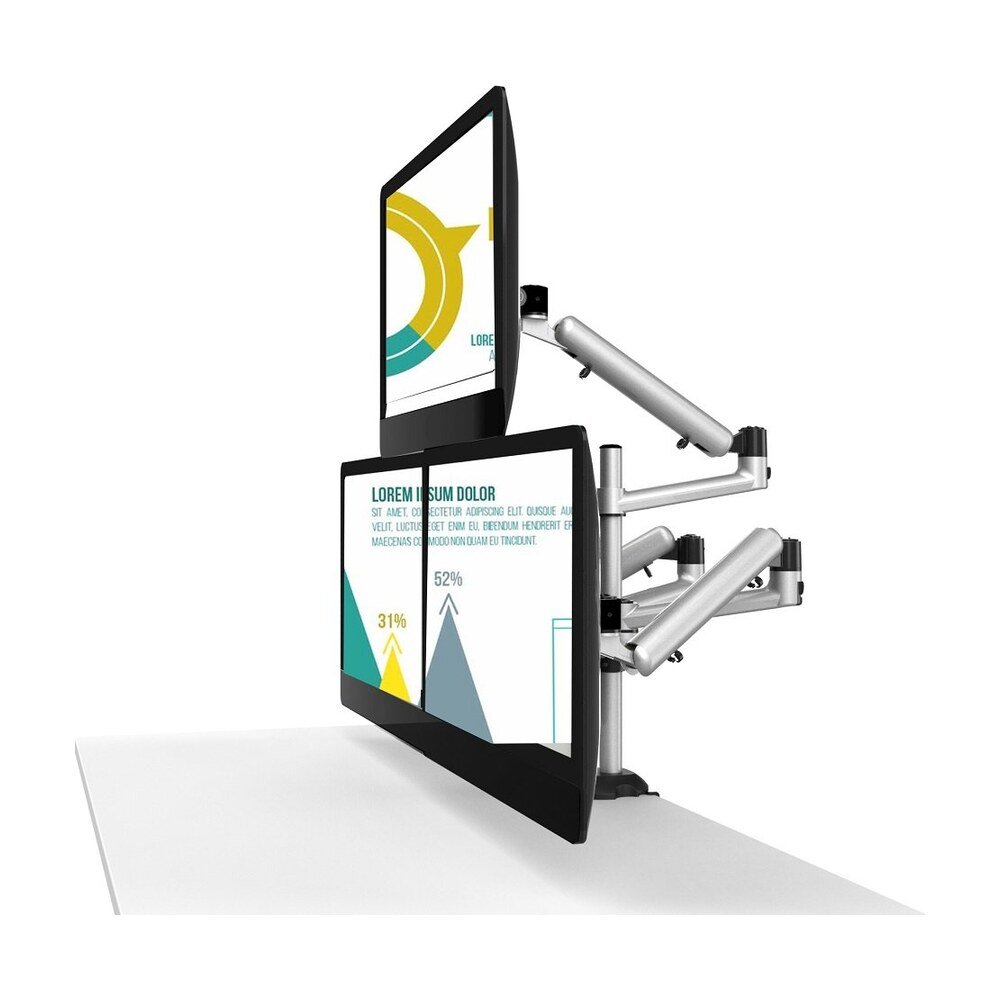 Triple Monitor Desk Mount w/ Independent Full Motion & Quick Release - BL-DM137