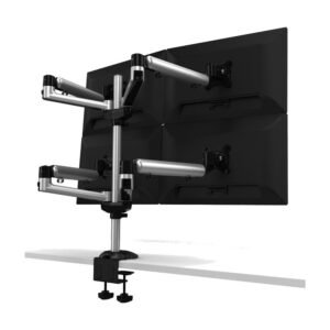 Quad Monitor Stand w/ Independent Full Motion & Quick Release