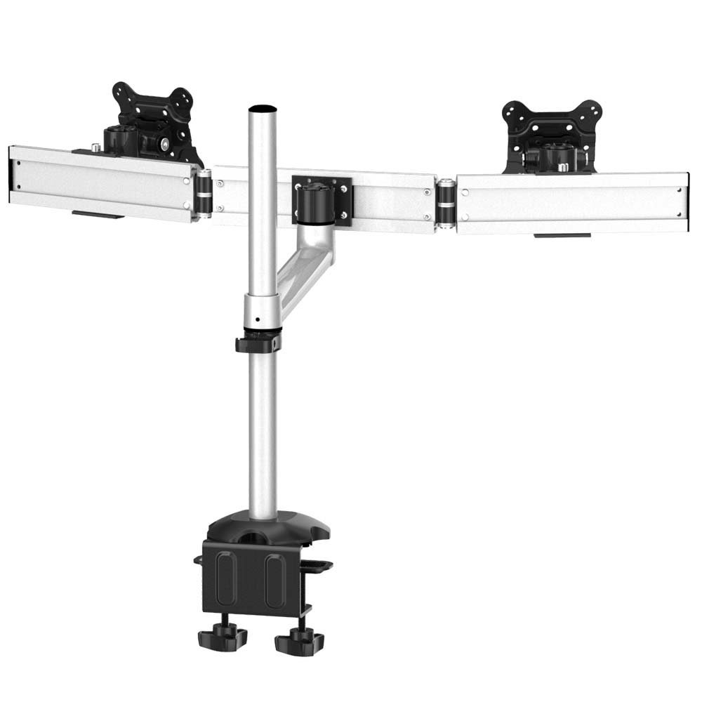 Dual Monitor Stand Oval or Straight w/ Quick Release Single Arm - BL-DM154