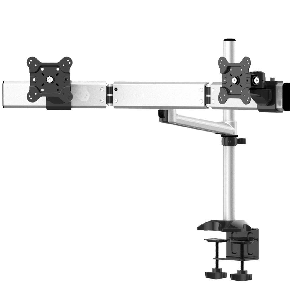 Dual Monitor Stand Oval or Straight w/ Quick Release Single Arm - BL-DM154