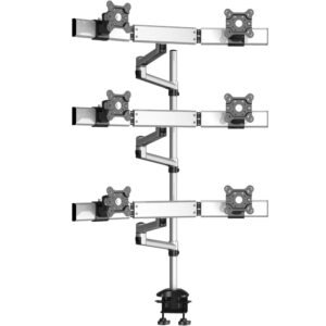 6 Monitor Stand Oval or Straight Quick Release Dual Extension Arm - BL-DM181