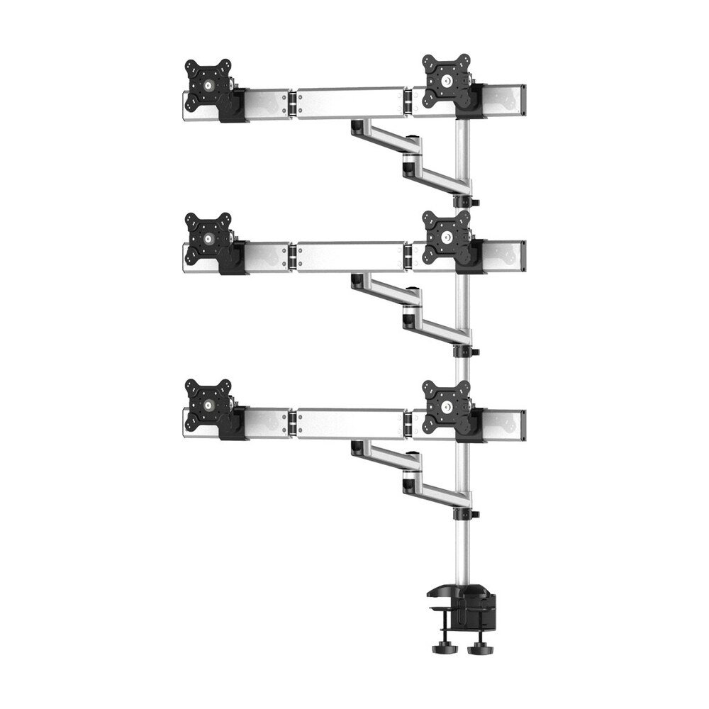 6 Monitor Stand Oval or Straight Quick Release Dual Extension Arm - BL-DM181