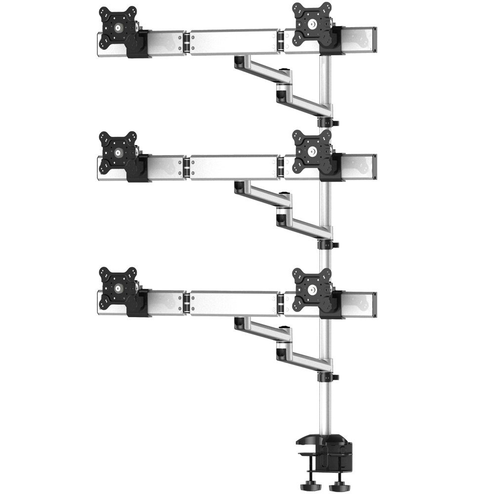 6 Monitor Stand Oval or Straight Quick Release Dual Extension Arm - BL-DM181