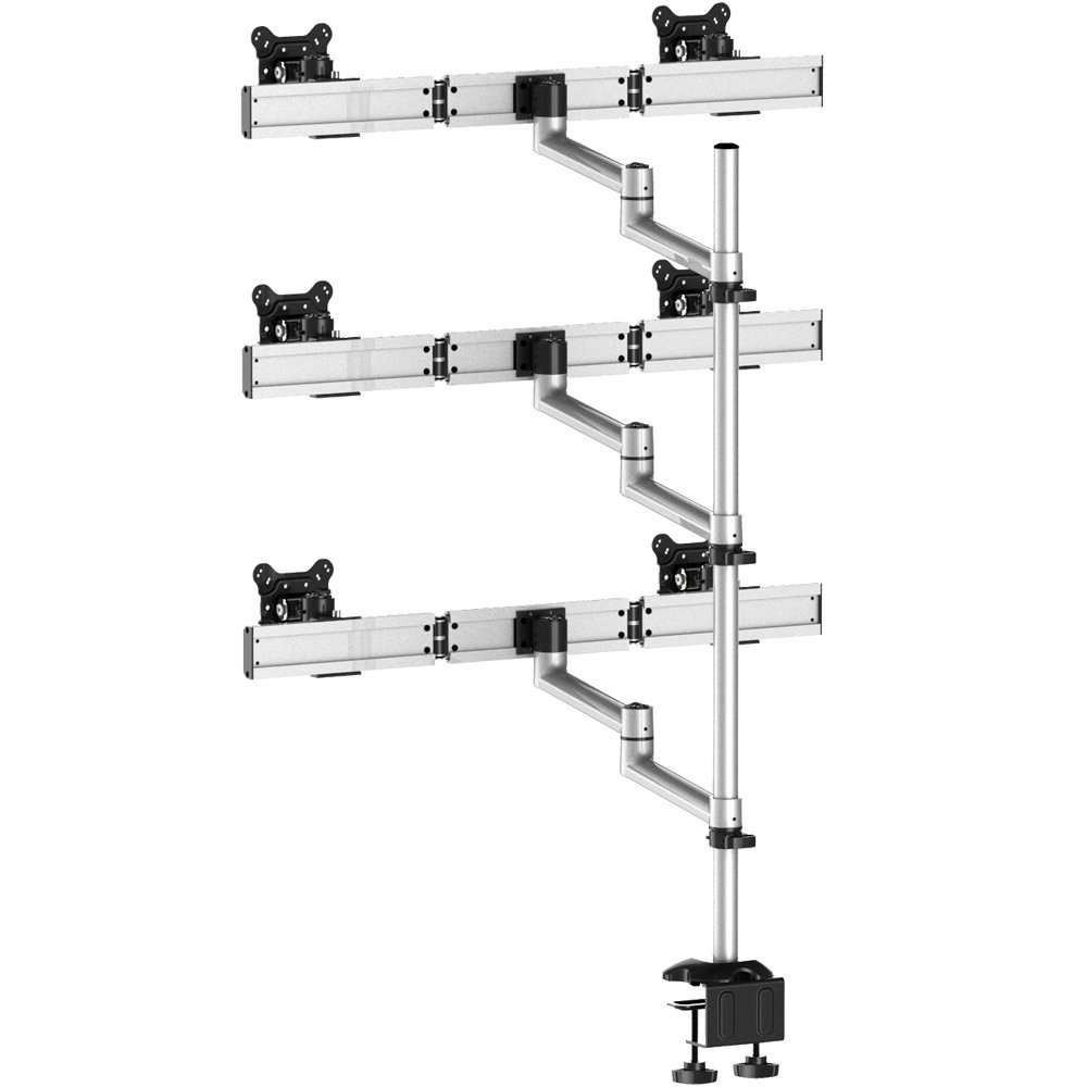 6 Monitor Stand Oval or Straight Quick Release Dual Extension Arm - BL-DM181