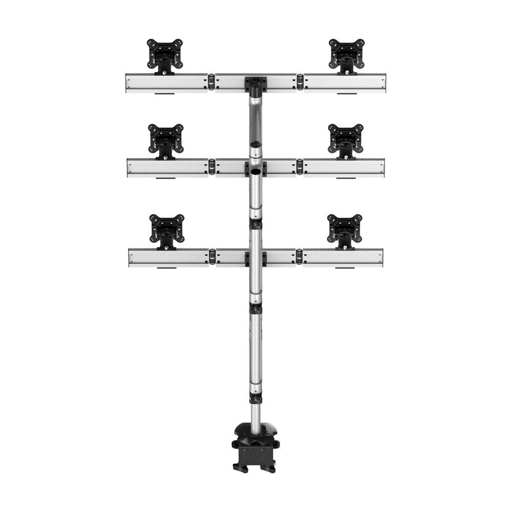 6 Monitor Stand Oval or Straight Quick Release Dual Extension Arm - BL-DM181