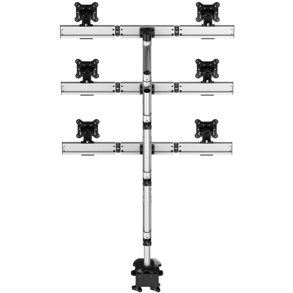 6 Monitor Stand Oval or Straight Quick Release Dual Extension Arm - BL-DM181