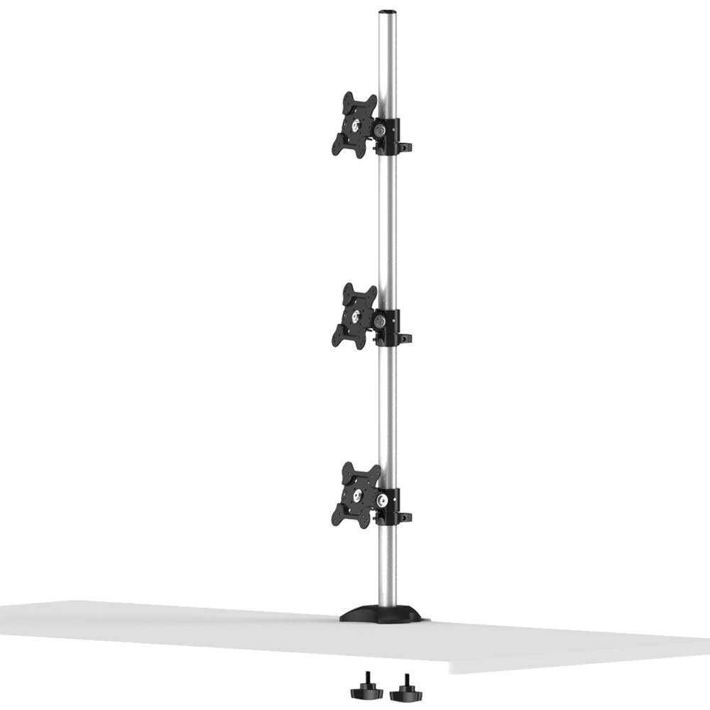 Triple Monitor Desk Mount 3X1 w/ Quick Release & 2-in-1 Base - BL-DM144