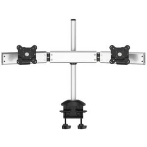 Dual Monitor Stand Oval or Straight Low Profile w/ Quick Release
