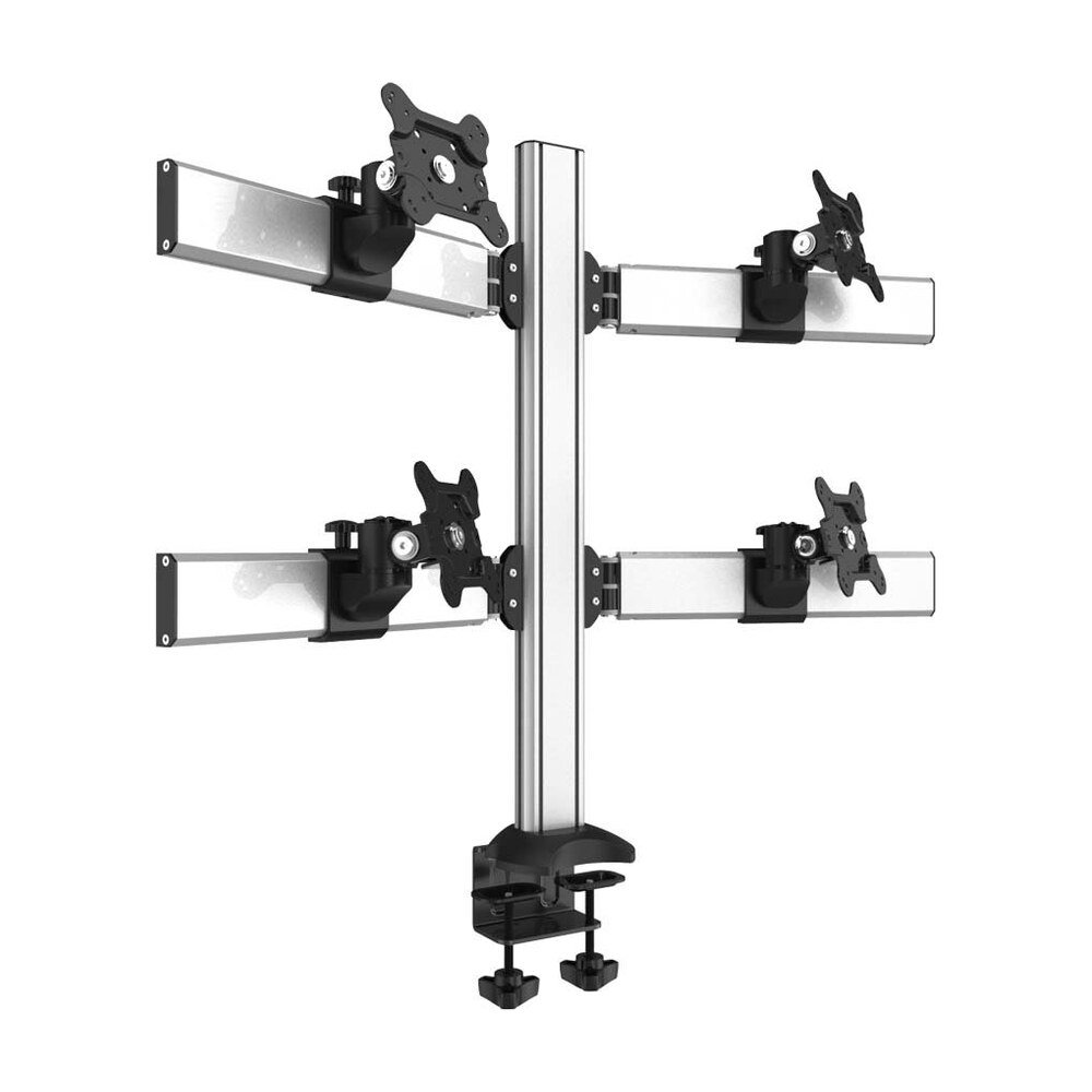 Four Monitor Stand 2X2 Oval or Straight w/ 2-in-1 Base Quick Release - BL-DM174