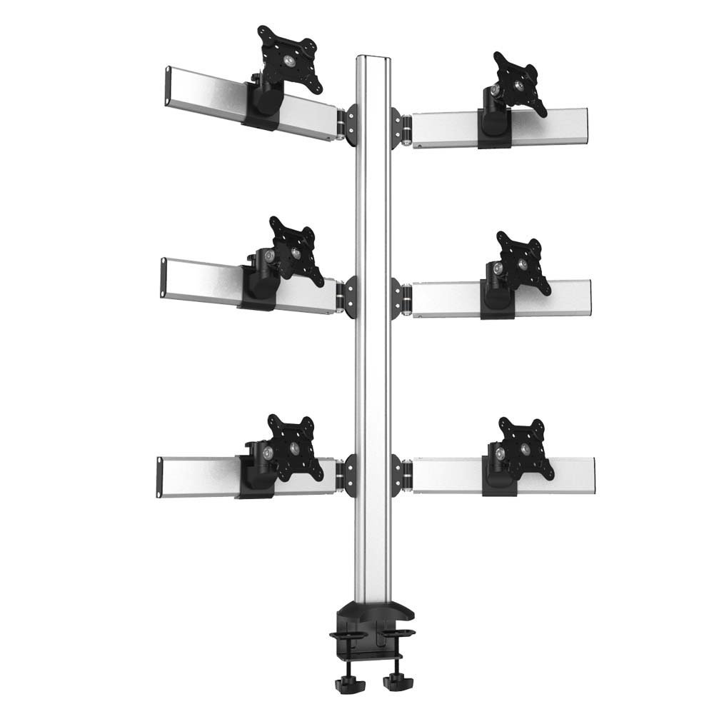6 Monitor Stand 3X2 Oval or Straight w/ 2-in-1 Base Quick Release - BL-DM175